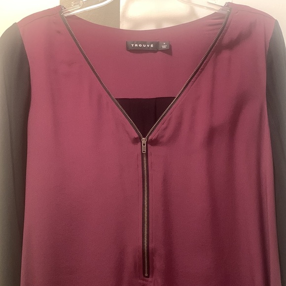 Trouvé blouse, half zip. Silk + Rayon. - Picture 2 of 3